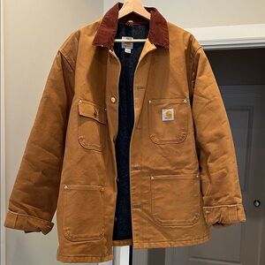 Carhartt Men's Tan Field Jacket with Brown Accents